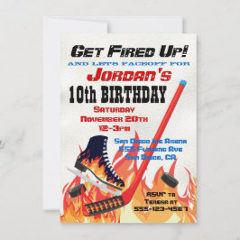 Flaming-Ice-Hockey-Skaten-Party Einladungen