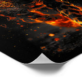 Flaming Jaguar Fierce Leopard Wild Fire Animal Sri Poster (Ecke)