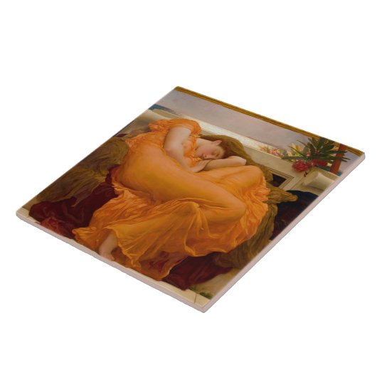 Flaming June (von Frederic Leighton) Fliese (Seite)