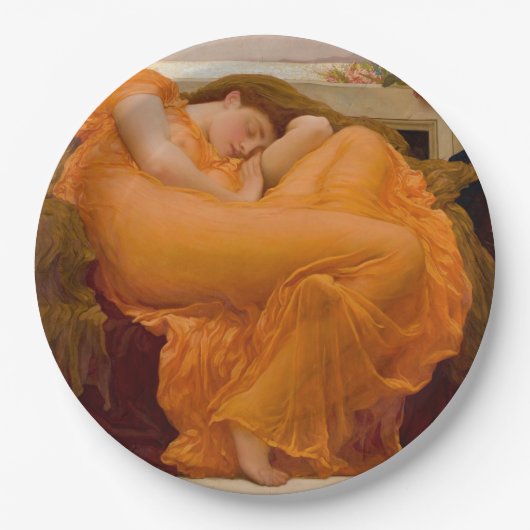 Flaming June (von Frederic Leighton) Pappteller (Vorderseite)
