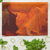 Flaming June von Lord Frederic Leighton Geschirrtuch (Gefaltet)