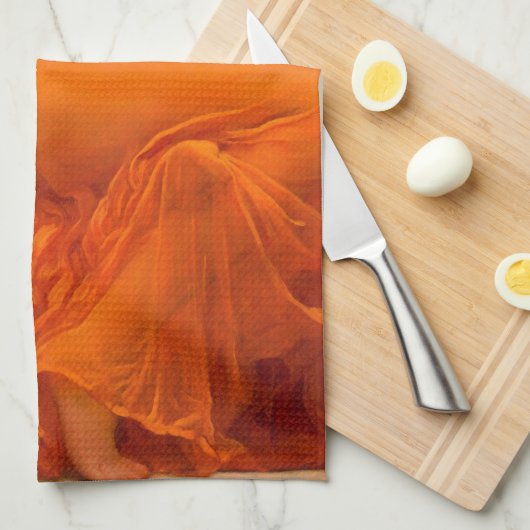 Flaming June von Lord Frederic Leighton Geschirrtuch (Viertel Falte)