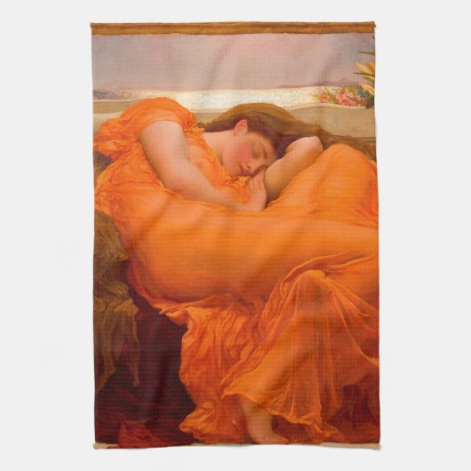 Flaming June von Lord Frederic Leighton Geschirrtuch (Vertikal)