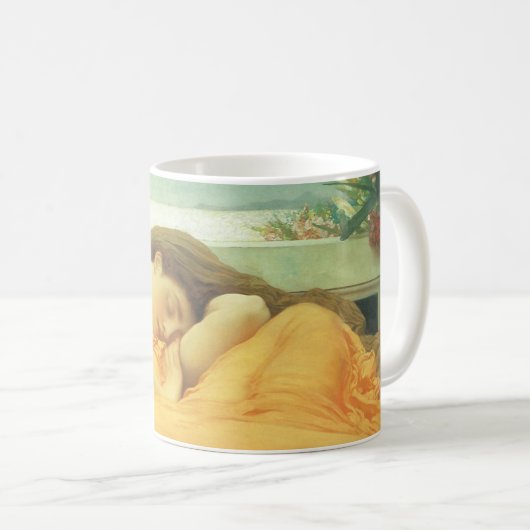 Flaming June von Lord Frederic Leighton Kaffeetasse (VorderseiteRechts)