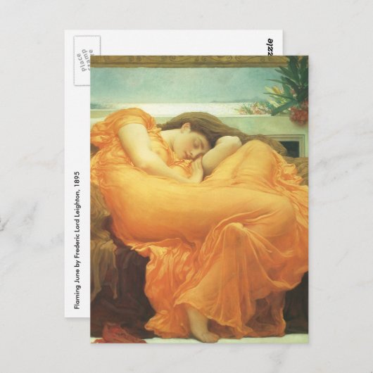 Flaming June von Lord Frederic Leighton Postkarte (Vorne/Hinten)