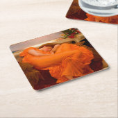 Flaming June von Lord Frederic Leighton Rechteckiger Pappuntersetzer (angewinkelt)