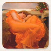 Flaming June von Lord Frederic Leighton Rechteckiger Pappuntersetzer (Vorderseite)