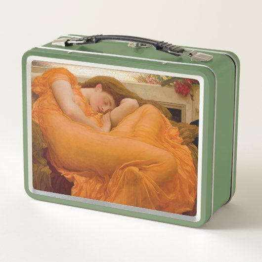 Flaming June von Sir Frederic Leighton Metall Brotdose (Rückseite)