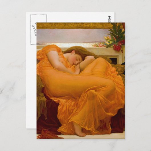 Flaming June von Sir Frederic Leighton Postkarte (Vorne/Hinten)