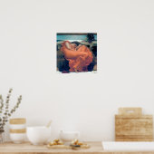 Flaming June Woman Orangenkleid Poster (Küche)