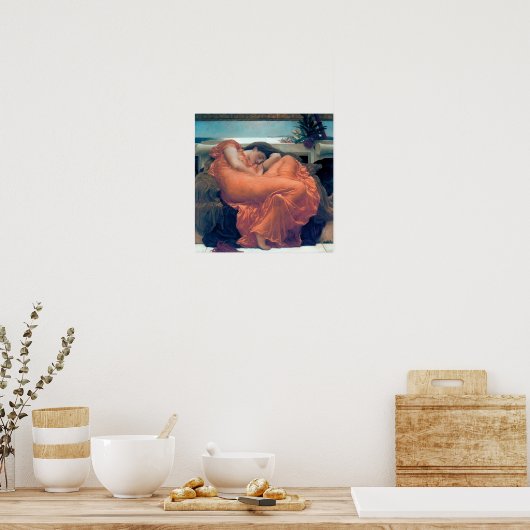 Flaming June Woman Orangenkleid Poster (Küche)