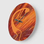 Flaming Kokopelli Große Wanduhr (Winkel)