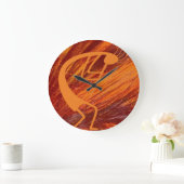 Flaming Kokopelli Große Wanduhr (Zuhause)