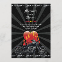Flaming Liebe Biker Hochzeit Einladung