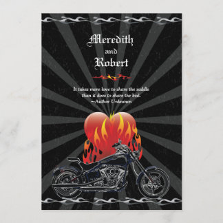 Flaming Liebe Biker Hochzeit Einladung