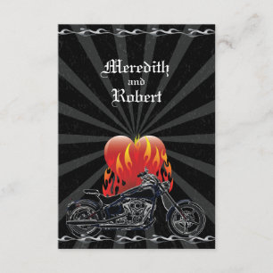 Flaming-Liebe-Biker-Hochzeitsantwort RSVP Karte