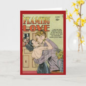 "Flaming-Liebe" Vintage Comic-Abdeckkarte Karte (Gelbe Blume)