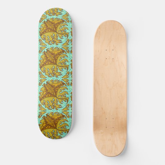 Flaming Manta Ray Skateboard (Vorderseite)