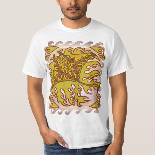 Flaming Manta Ray T Shirt (Vorderseite)