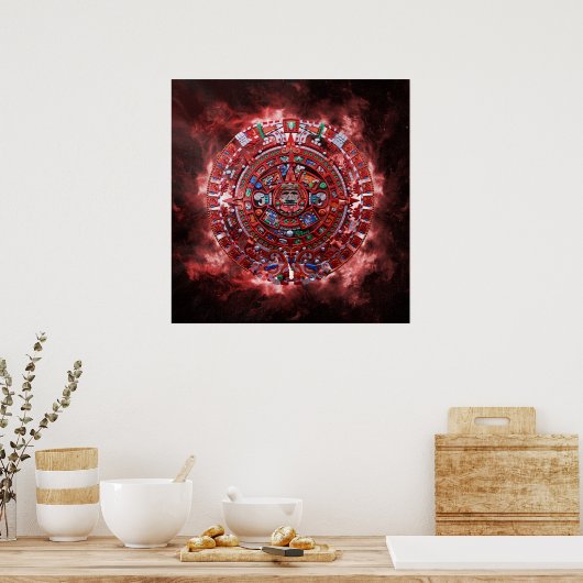 Flaming Mayan Calender Poster (Küche)