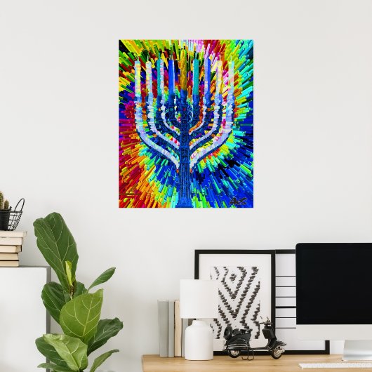 FLAMING MENORAH POSTER (Heimbüro)