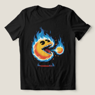 Flaming Pac-Man Retro Gamer T - Shirt | Klassisch