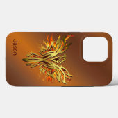 Flaming Phoenix auf Bronze Case-Mate iPhone Hülle (Rückseite (Horizontal))