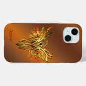 Flaming Phoenix auf Bronze Case-Mate iPhone Hülle (Rückseite (Horizontal))