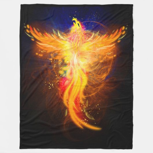 Flaming Phoenix Fleecedecke (Vorderseite)