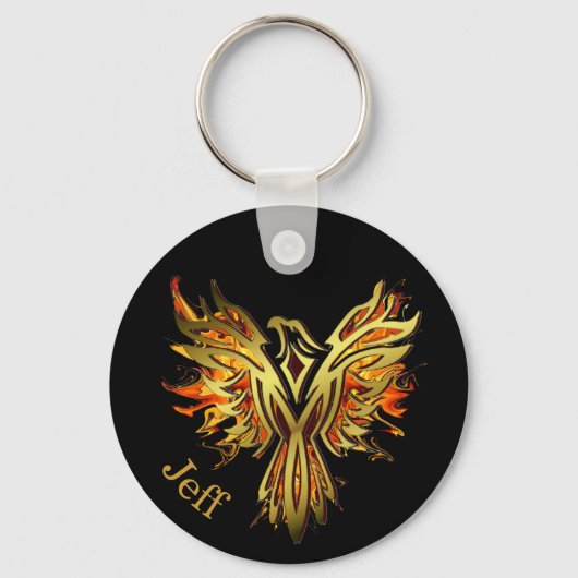 Flaming Phoenix Personalized Schlüsselanhänger (Rückseite)