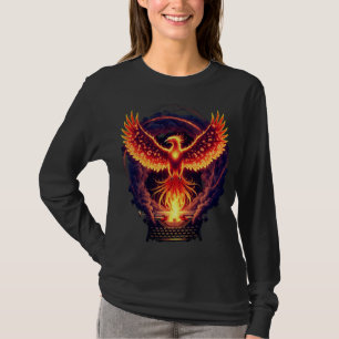 Flaming Phoenix steigt von Schreibmaschine T-Shirt
