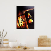 Flaming Pocket Aces Poker Gemälde von Teo Alfonso Poster (Küche)