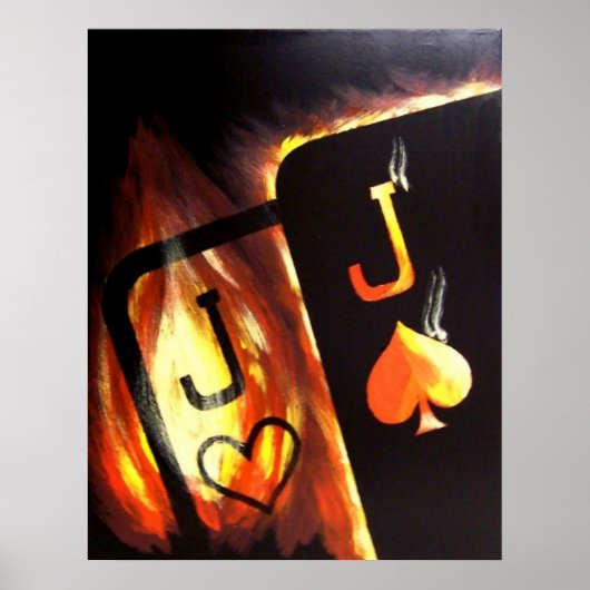 Flaming Pocket Jacks Poker Poster von Tee Alfonso (Vorne)