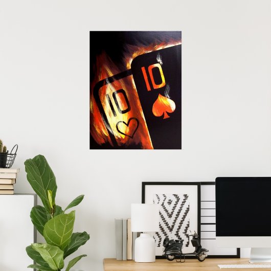 Flaming Pocket Tens Poker Poster von Tee Alfonso (Heimbüro)
