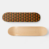 Flaming Pumpkin Head Box Blockiermuster Skateboard (Horizontal)