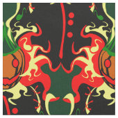 Flaming Pumpkin Head Box Blockiermuster Stoff (Nahaufnahme)
