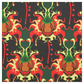 Flaming Pumpkin Head Box Blockiermuster Stoff (Muster)