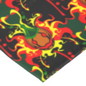 Flaming Pumpkin Head Box Blockiermuster Tischdecke (Schrägansicht)