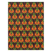 Flaming Pumpkin Head Box Blockiermuster Tischdecke (Vorderseite)