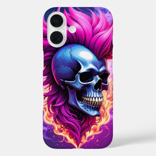 Flaming Punk Skull iPhone / iPad Gehäuse Case-Mate iPhone Hülle (Rückseite)