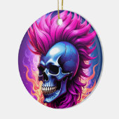 Flaming Punk Skull Ornament (Links)