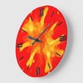 Flaming Red Pop Große Wanduhr (Winkel)
