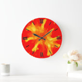 Flaming Red Pop Große Wanduhr (Zuhause)