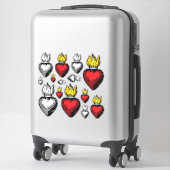 Flaming Sacred Heart 14" x 14" Blatt Aufkleber (Koffer)