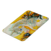 FLAMING SCHWARZE KATZEN MIT HALLOWEEN UNICORN farb Magnet (Linke Seite)