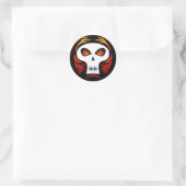 Flaming-Skull-Aufkleber Runder Aufkleber (Tasche)