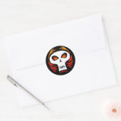Flaming-Skull-Aufkleber Runder Aufkleber (Umschlag)