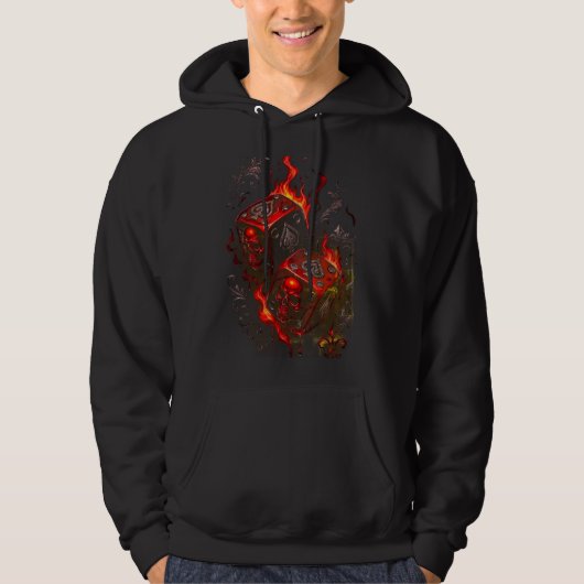 Flaming Skull Dice - High Stakes Rebel Graphic Hoodie (Vorderseite)