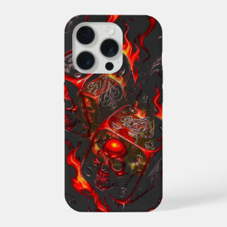 Flaming Skull Dice - High Stakes Rebel Graphic iPhone 15 Pro Hülle