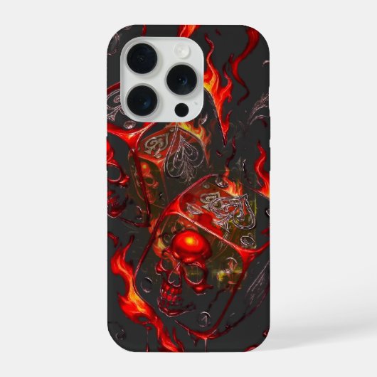 Flaming Skull Dice - High Stakes Rebel Graphic iPhone Hülle (Rückseite)